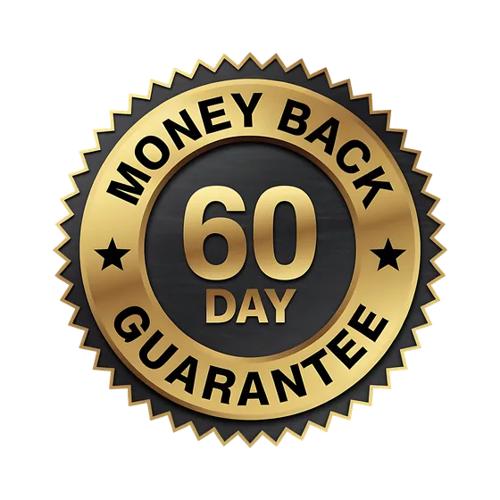 60-day money-back guarantee seal.